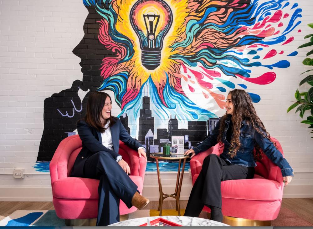Two EO Chicago members talking at EO House